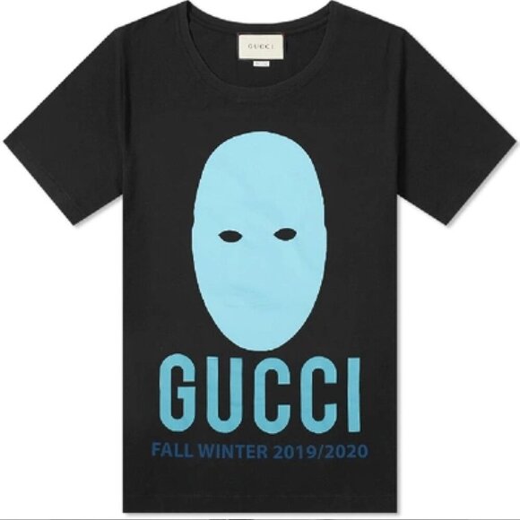 NWT Gucci Manifesto Mask Print Oversized Cotton T-Shirt In Black Size L - Picture 1 of 16